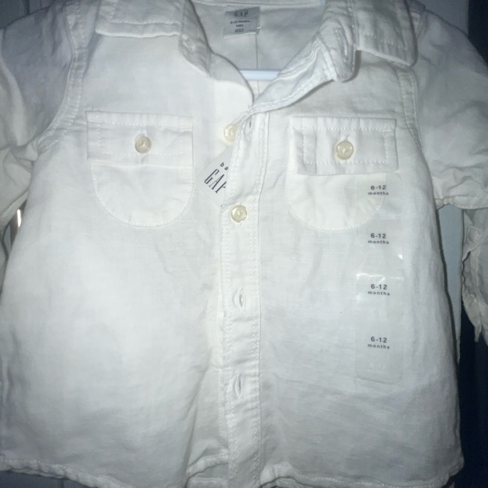 NWT GAP White Toddler Button-Up Shirt - Picture 3 of 4
